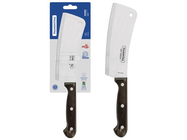 Cutelo Tramontina Polywood em Inox e Cabo de Madeira Castanho 6" - 1