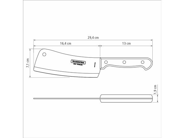 Cutelo Tramontina Polywood em Inox e Cabo de Madeira Castanho 6" - 2