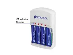 Cargador de Pilas Volteck 10hrs AA AAA y 9V Incluye pilas - 1