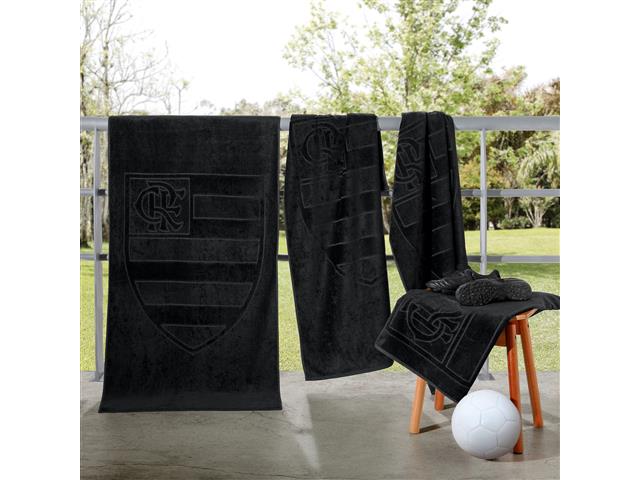 Toalha de Banho Buettner Brasão Flamengo Preta - 3
