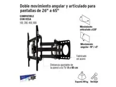 Soporte Truper para pantalla 26 a 65" Articulado Negro - 1