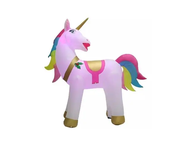 Inflable Unicornio para interior Con iluminación LED 2.13 Mts