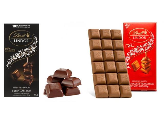 Combo 2 Barras de Chocolate Lindt (Amargo e Ao Leite)