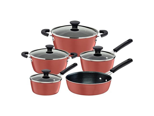 Jogo de Panelas Tramontina Glenz Esmaltado Cobre Rosé 5 Peças