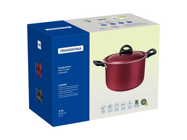 Espagueteira Tramontina Loreto Antiaderente Starflon Max Grafite 22CM - 2