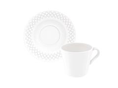 Conjunto Xícara e Pires de Chá Tramontina Ingrid em Porcelana