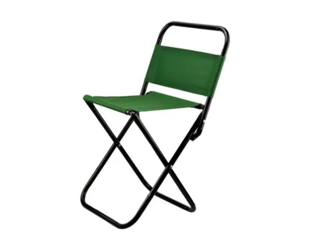 Silla plegable Gimex tubular soporta hasta 90kg cubierta de PVC Verde
