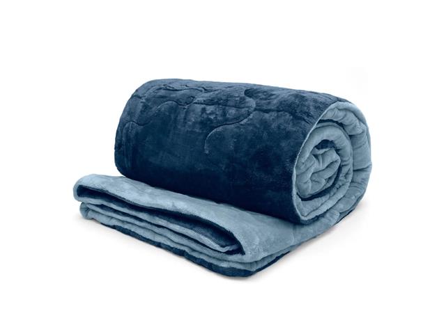 Edredom de Queen Buettner Plush Flannel Azul Jeans - 2