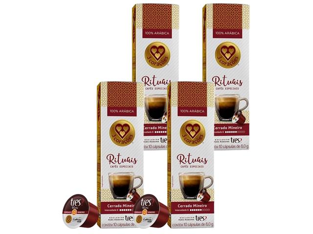 Combo 40 Cápsulas Três Corações Café Espresso Rituais Cerrado Mineiro