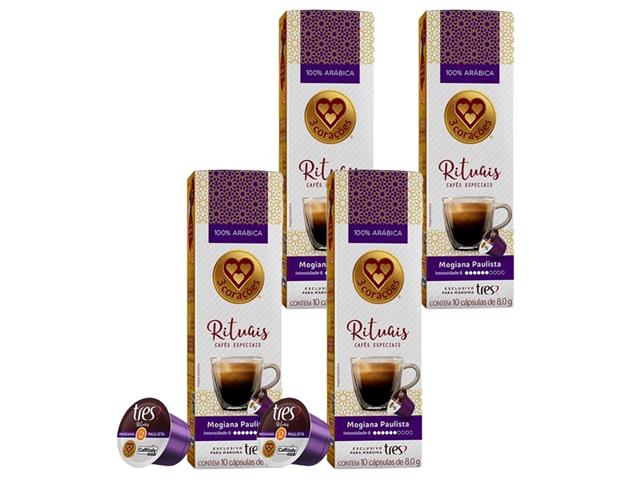Combo 40 Cápsulas Três Corações Café Espresso Rituais Mogiana Paulista