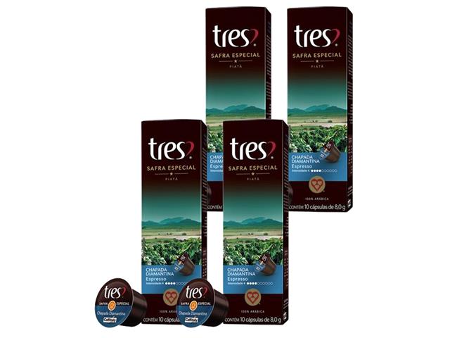 Combo 40 Cápsulas Três Corações Café Espresso Safra Chapada Diamantina