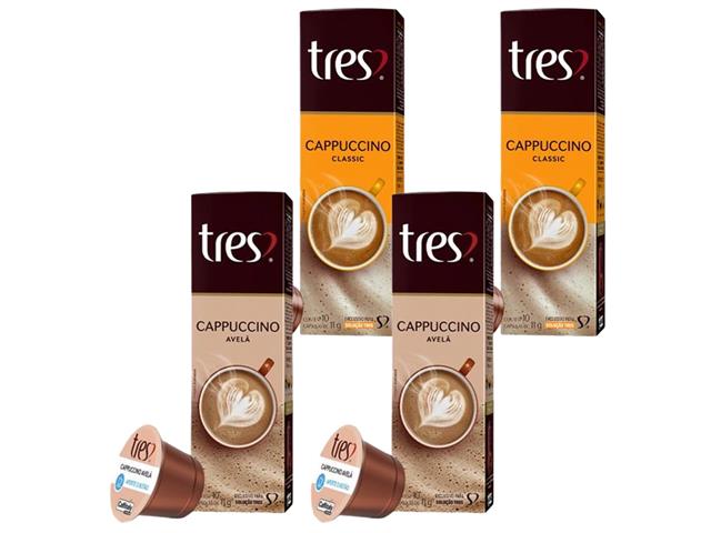 Combo mix 2 Cafés Cápsulas Três Corações Cappuccino Avelã + Classic