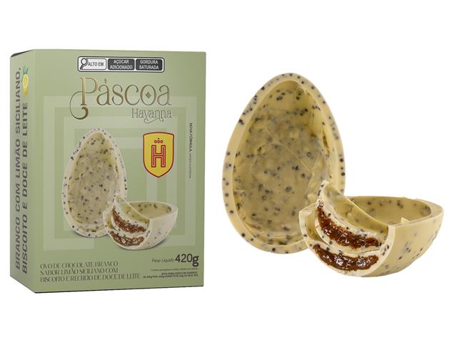 Ovo de Páscoa Havanna Branco com Limão Siciliano e Doce de Leite 420G