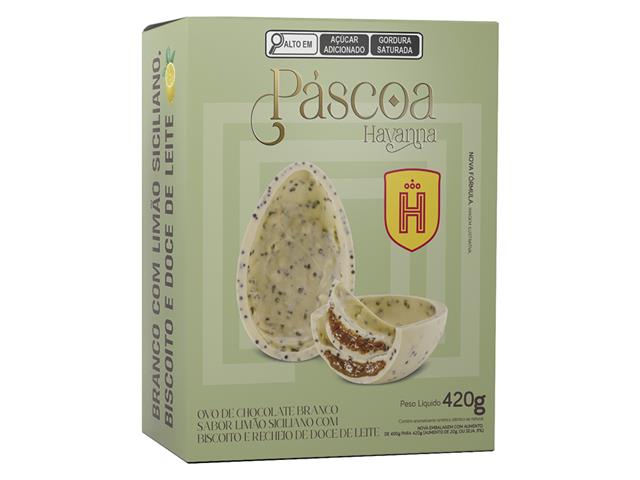 Ovo de Páscoa Havanna Branco com Limão Siciliano e Doce de Leite 420G - 1