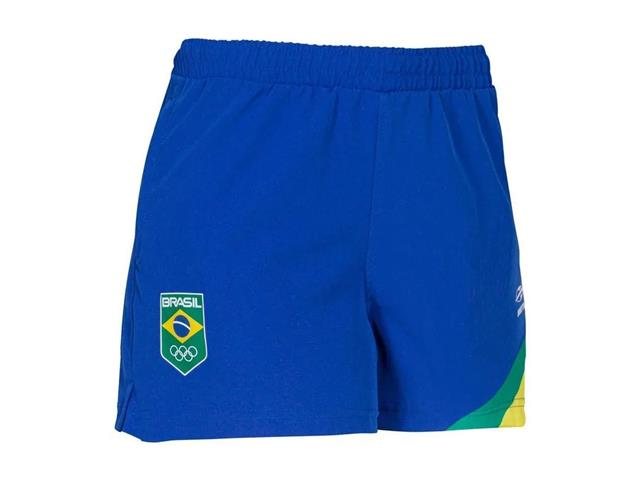 Shorts Feminino Treino Time Brasil Mormaii Azu...