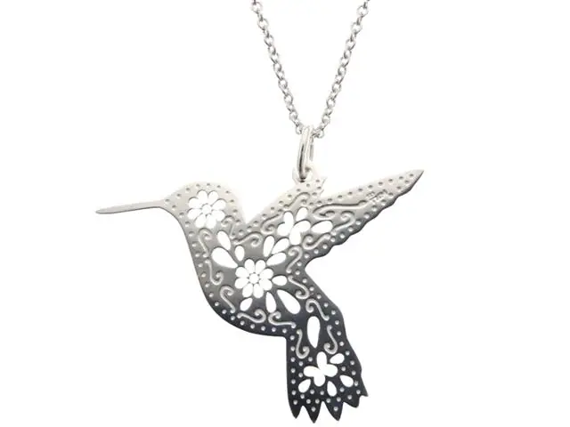 Cadena y dije de colibri mexicanizado