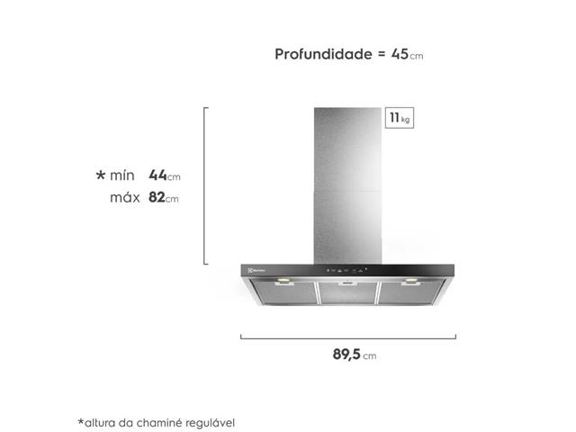 Coifa de Parede Electrolux CE9TF 90cm Experience com I.A. Inox 220V - 1