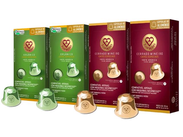 Combo Capsulas Três Corações Nespresso Sabor do Cerrado e Orgânico