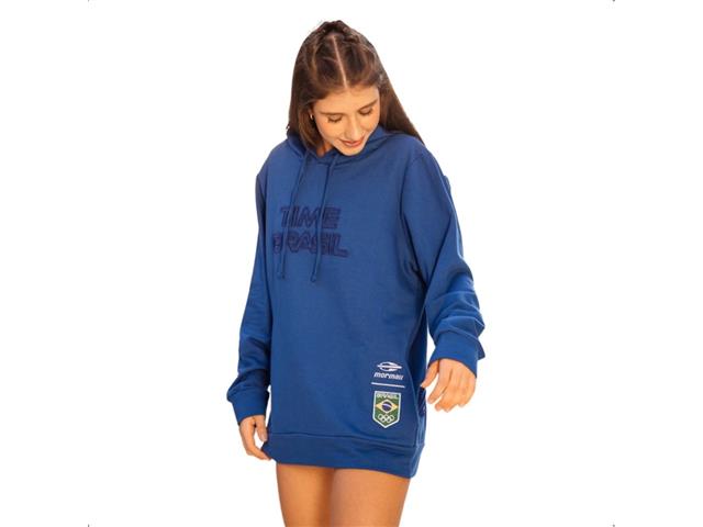 Blusa de Moleton Canguru Mormaii Time Brasil Unissex Azul Royal Tam M - 1