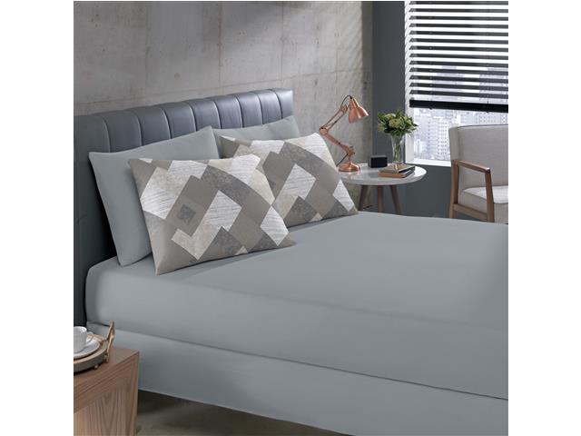 Jogo de Cama Buettner Basic Simples Germano Cinza Queen 3 Peças - 2