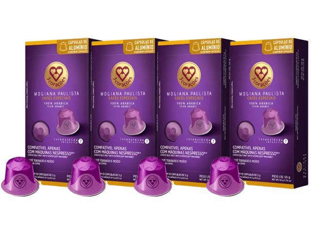 Combo 40 Cápsulas de Café Nespresso Três Corações Mogiana Paulista