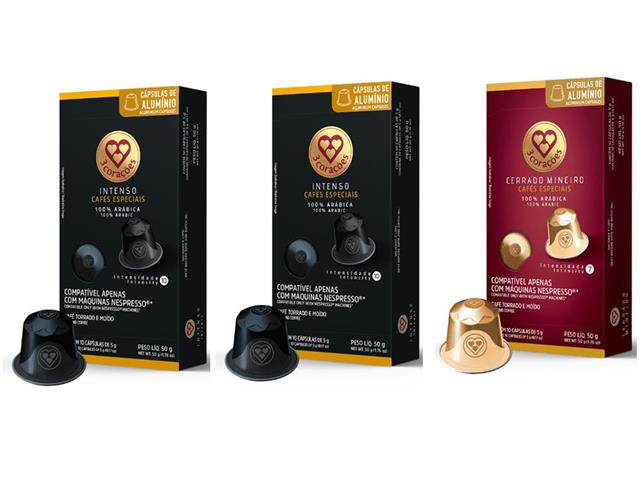 Cápsulas de Café Compatíveis Nespresso 3 Corações Intenso e Cerrado