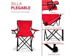 Silla plegable portátil color rojo - 2