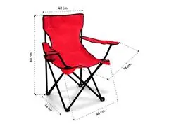 Silla plegable portátil color rojo - 3