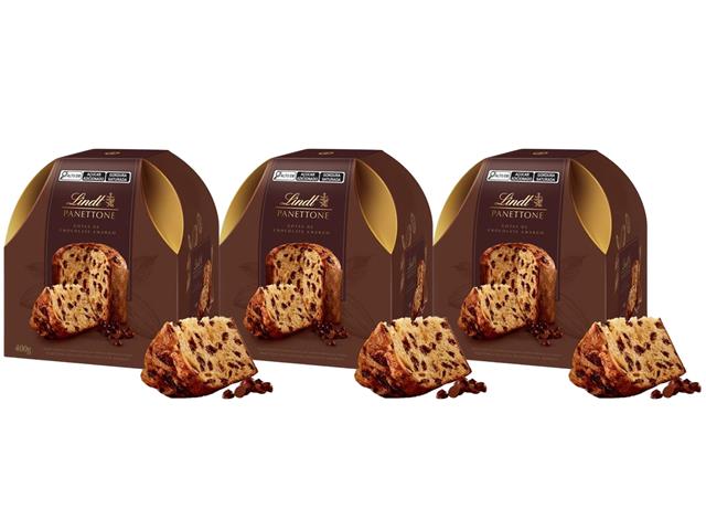 Combo 3 Unidades Panettones Lindt Gotas de Cho...