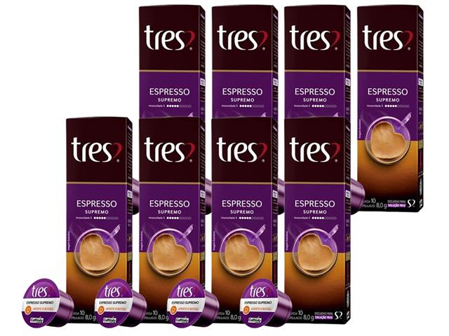 8 Caixas de Cápsulas Três Corações Café Espresso Supremo