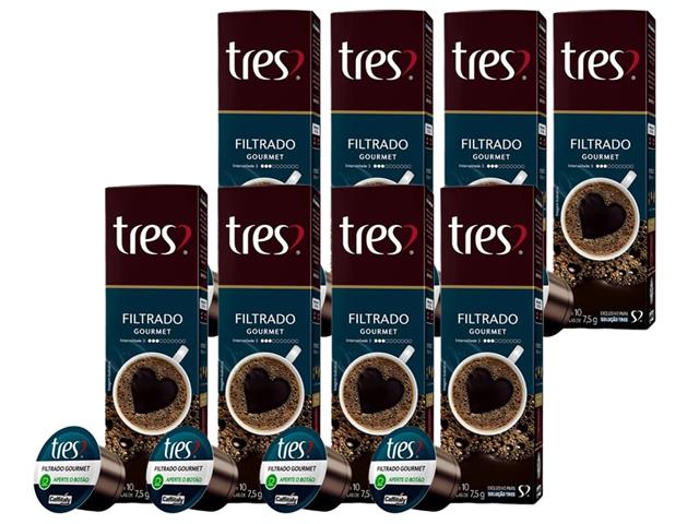 8 Caixas de Cápsulas Três Corações Café Filtrado Gourmet