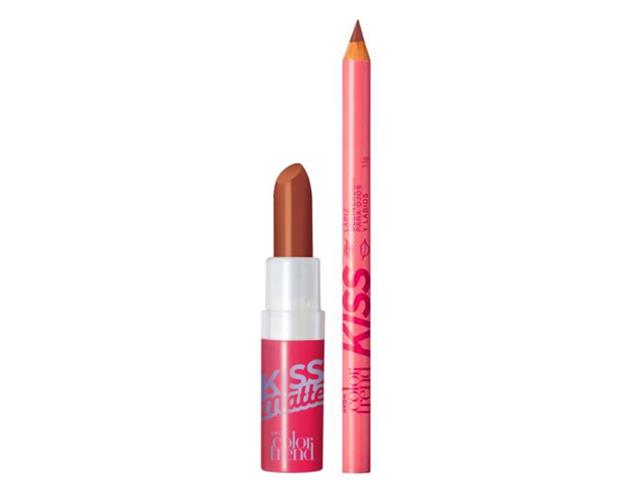 Kit Avon Batom Matte Nude Cool + Lápis Delineador Chocolate ao Leite