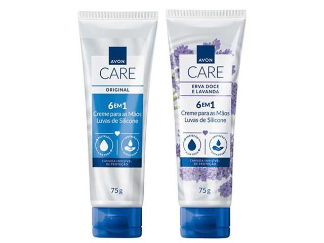 Kit Avon Luvas de Silicone Creme Protetor para as Mãos