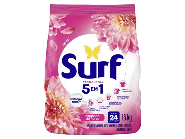 Lava-Roupas Pó Explosão de Flores Surf 1,6kg