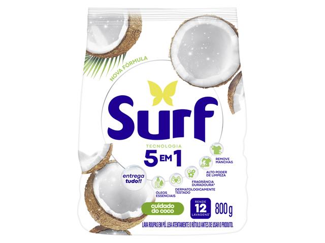 Lava-Roupas Pó Cuidado do Coco Surf 800g