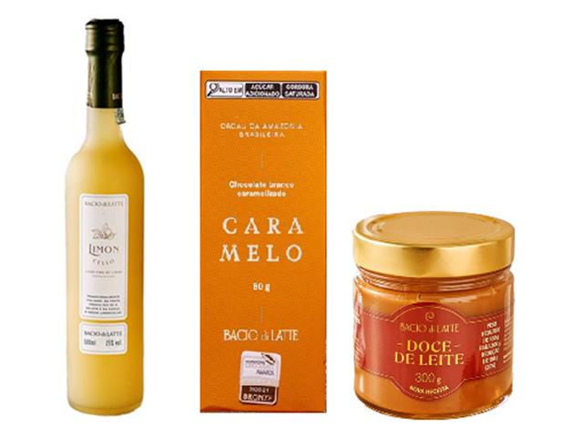 Kit Bacio di Latte Licor Limoncello + Chocolate Carameo + Doce de Leit