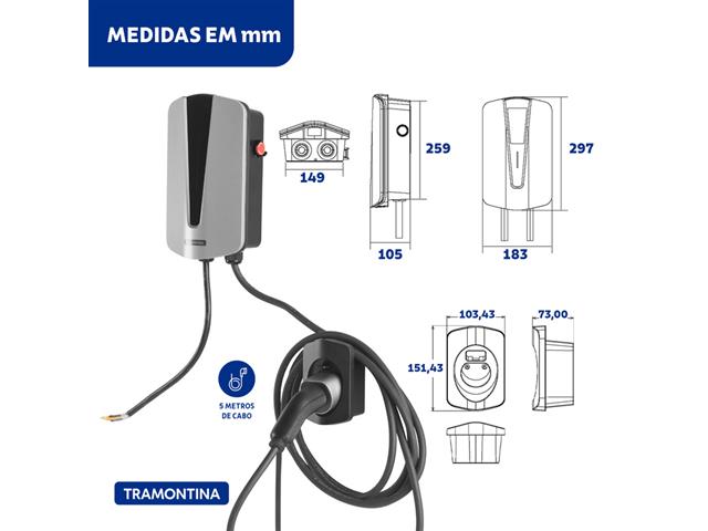 Estação de Recarga para Veículos Elétricos 22 kW Tramontina - 9