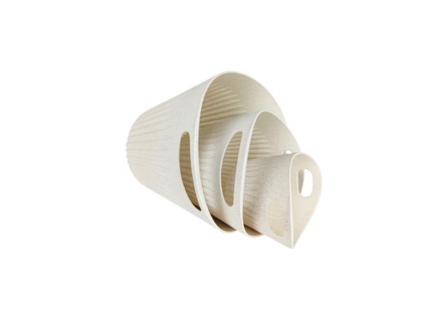 Kit Evo Cesto Cachepot 3 Peças - Marfim