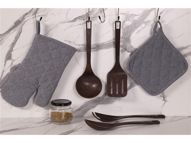 Kit Evo de Utensílios com Suporte 5 Peças Imbuia - 3