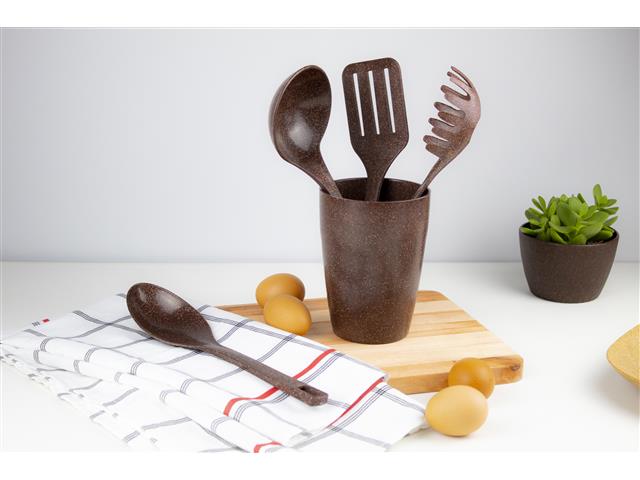Kit Evo de Utensílios com Suporte 5 Peças Imbuia - 2