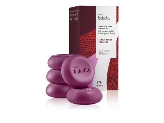 Sabonete em Barra Puro Vegetal Tododia Cereja Negra e Praliné 5 Uni