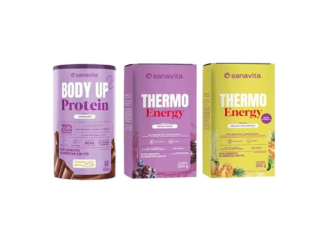 Body Up Protein Chocolate 450G + 2 Sticks Thermo Energy Frutas