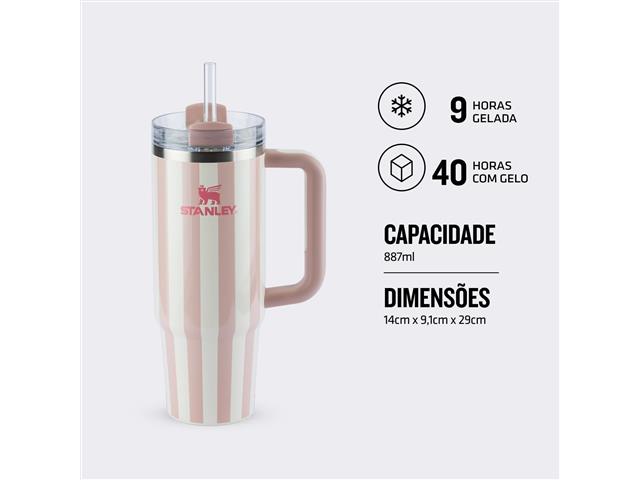 Copo Térmico Stanley Quencher Peach Whip Cabana Gloss 0,887L - 4