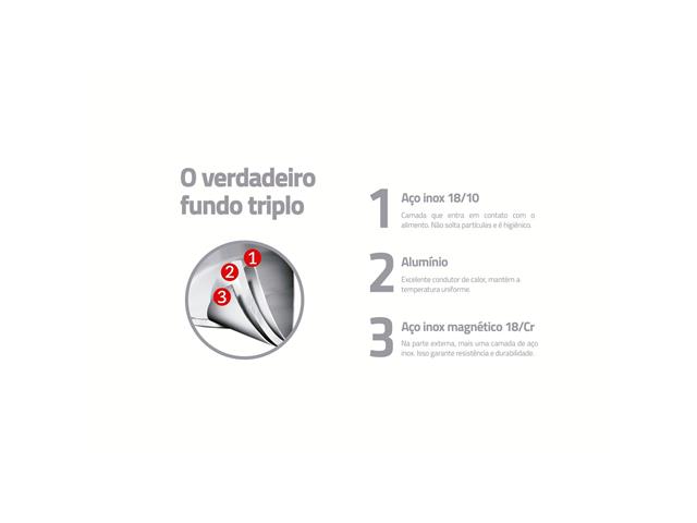 Frigideira Tramontina Ventura em Aço Inox com Fundo Triplo 24 cm 2,1 L - 4