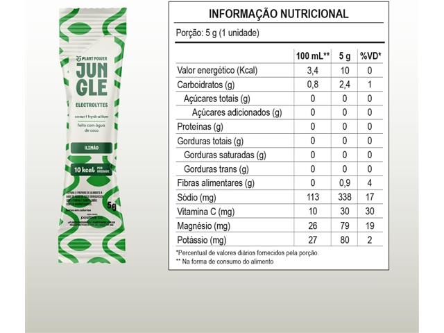 Suplemento Alimentar Jungle Low Limão 5g 14Un - 1