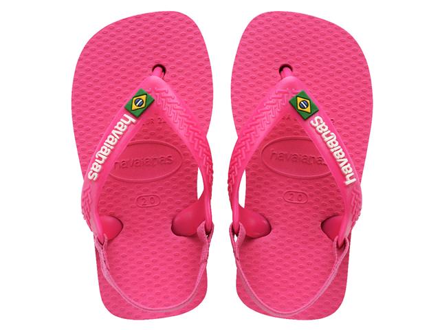 Chinelo Havaianas N.B. Brasil Logo Rosa Flux/B...
