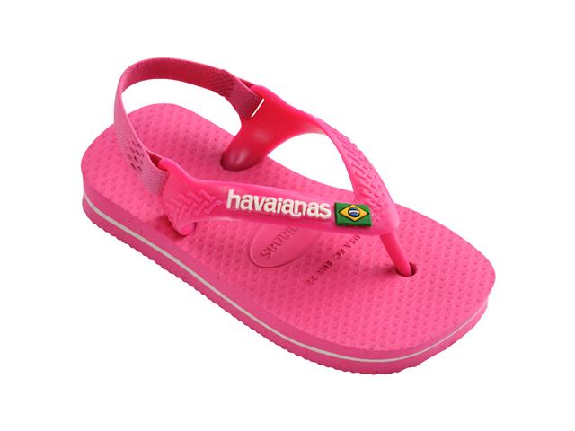 Chinelo Havaianas N.B. Brasil Logo Rosa Flux/Branco Tam 22-23 - 1