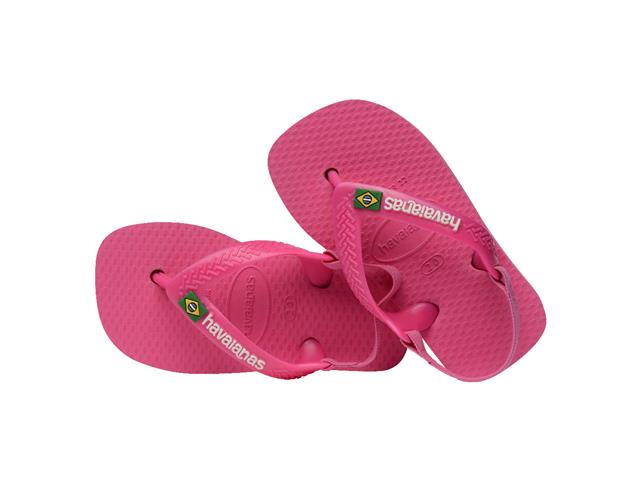 Chinelo Havaianas N.B. Brasil Logo Rosa Flux/Branco Tam 22-23 - 2