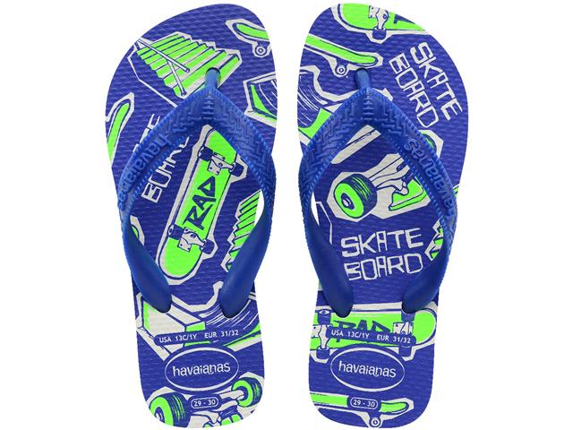 Chinelo Havaianas Kids Athletic Branco/Azul Na...