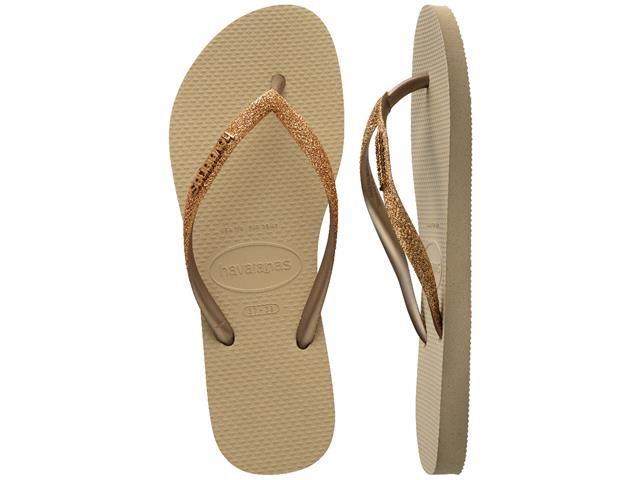 Chinelo Havaianas Slim Glitter Ii Areia/Dourado Tam 39-40 - 4